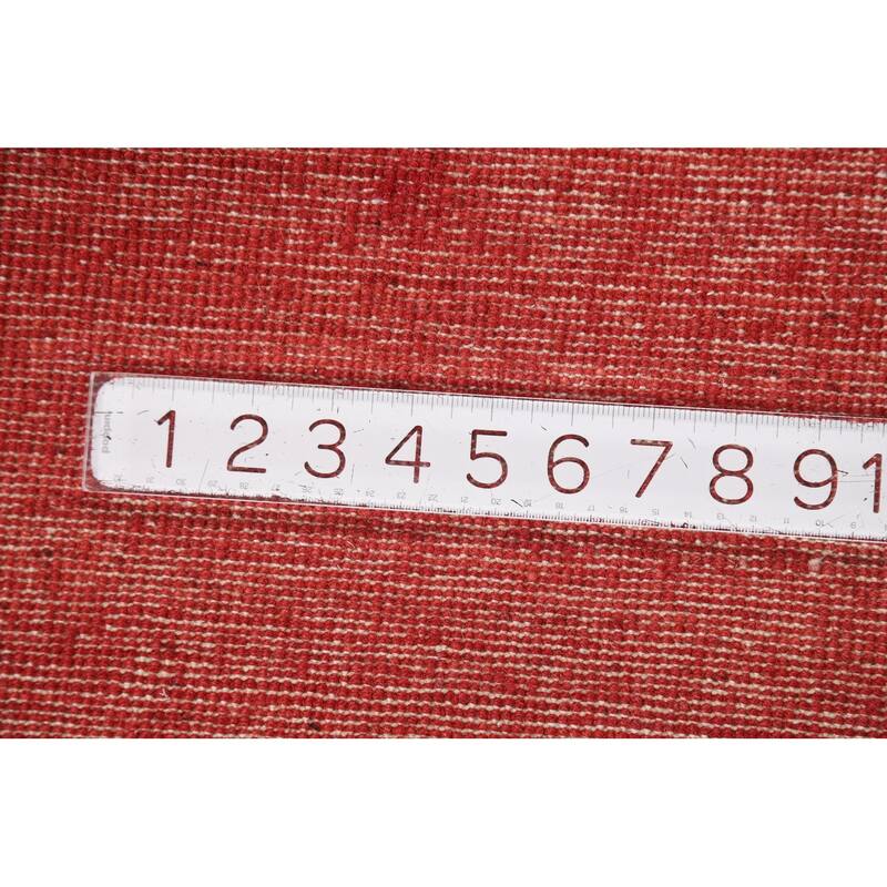 Modern Red Gabbeh Oriental Foyer Rug Hand-Knotted Wool Carpet - 3'4"x 4'10"