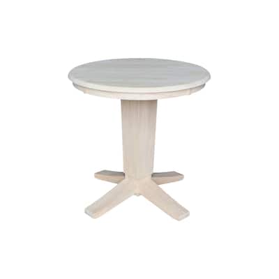 30 in Solid Wood Round Top Pedestal Dining Table