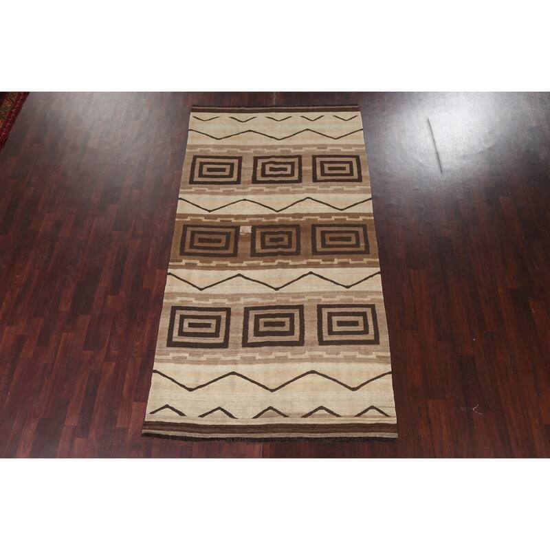Kilim Natural Dye Geometric Tribal Oriental Area Rug Wool Flat-woven - 5'4" x 9'11"