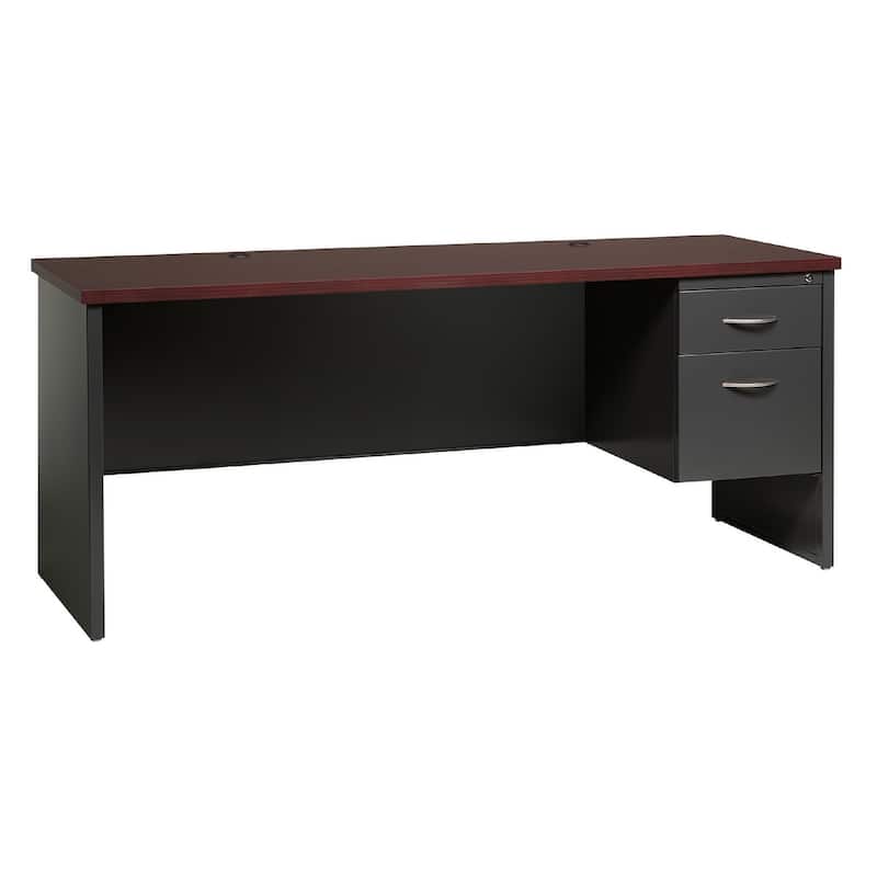 Executive Modular 24 x 72 Right Hand Pedestal Credenza,Charcoal/Mah