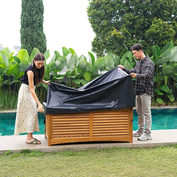 ガーデニングBOX Cambridge Casual Sedona 60-inch Teak Outdoor Storage Box Free
