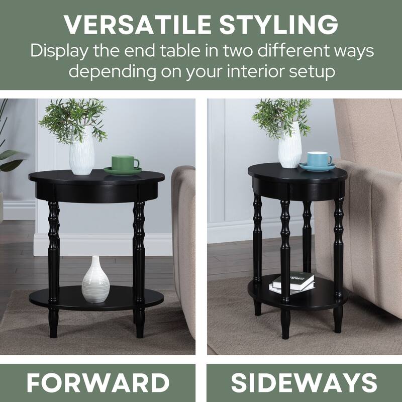 Convenience Concepts Classic Accents Brandi Oval End Table with Shelf