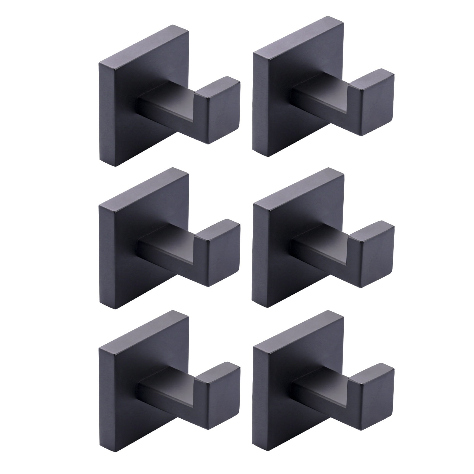 WOWOW J-Hook Wall Mount Robe/Towel Hook 6PCS