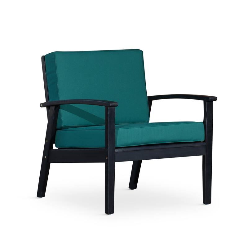 DTY Outdoor Living Longs Peak Deep Seat Eucalyptus Chair - Espresso/ Dark Green
