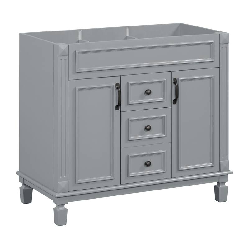 Roomfitters 36 Inch Bathroom Vanity without Sink, Freestanding Cabinet with 2 Soft Closing Doors and 2 Drawers