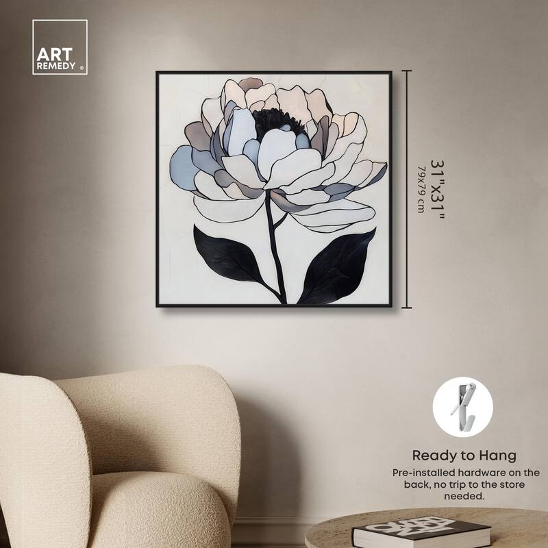 Gray Scale Flower II Canvas by Art Remedy