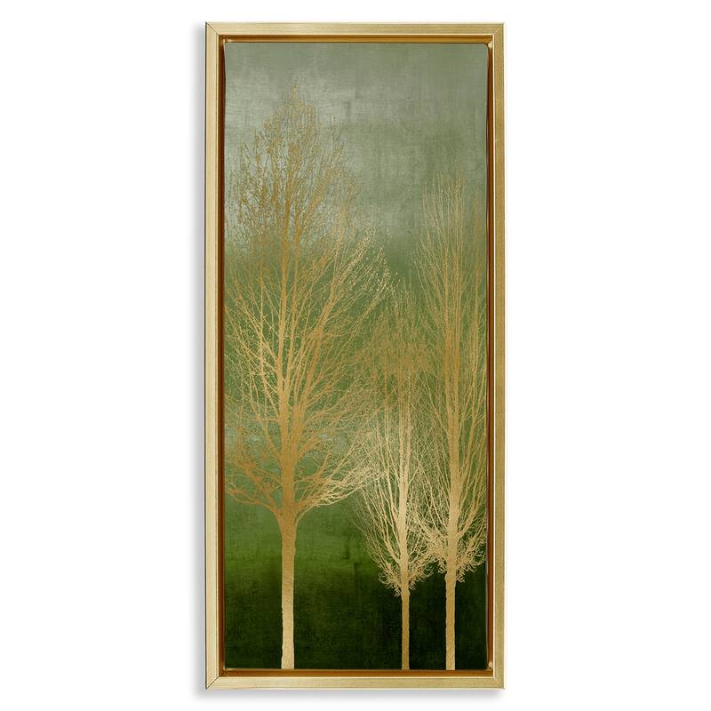 Stupell Tranquil Gold Branches Framed Floater Canvas Wall Art Design By Kate Bennett - 11 x 25 - Gold