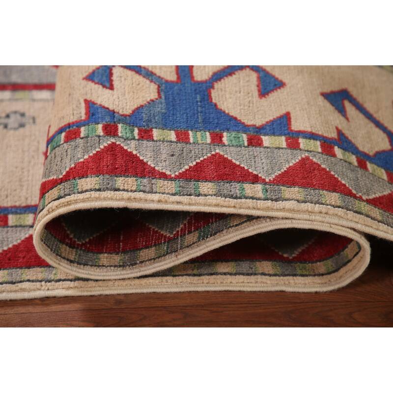 Kazak Area Rug Handmade Wool Carpet - 6'8" x 10'1"