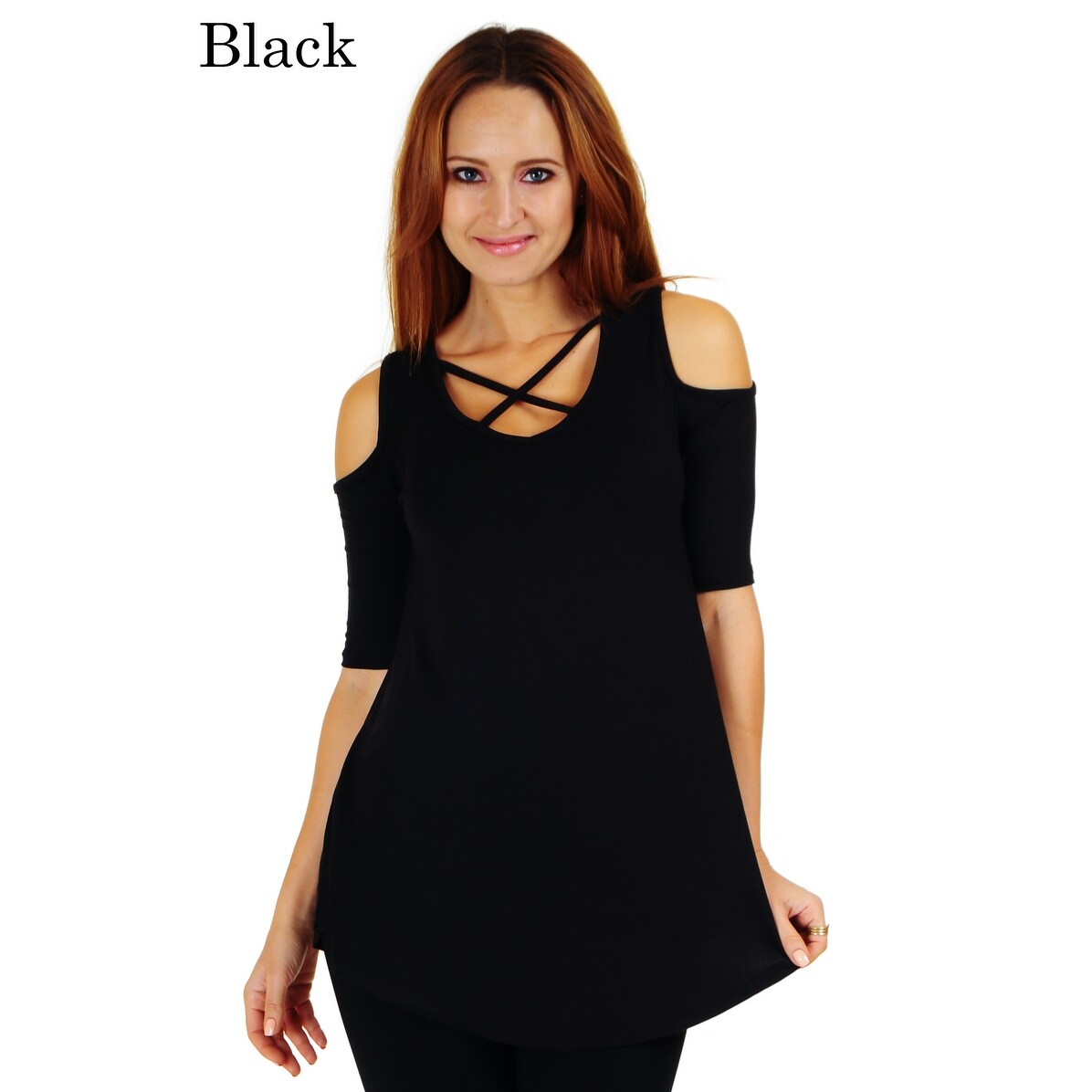 open shoulder criss cross top