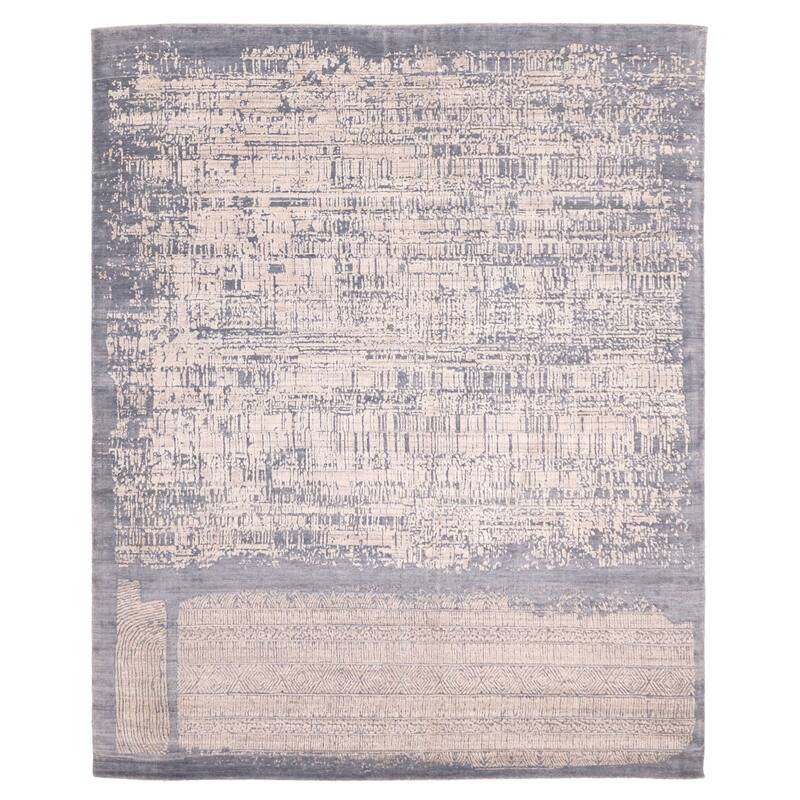 ECARPETGALLERY Hand Loomed Elysian Light Denim Blue Rug - 8'1 x 9'10