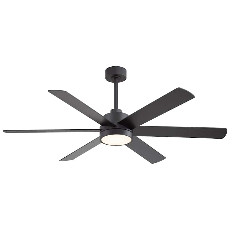 60" Reversible 10-Blade LED Ceiling Fan with Light and Remote