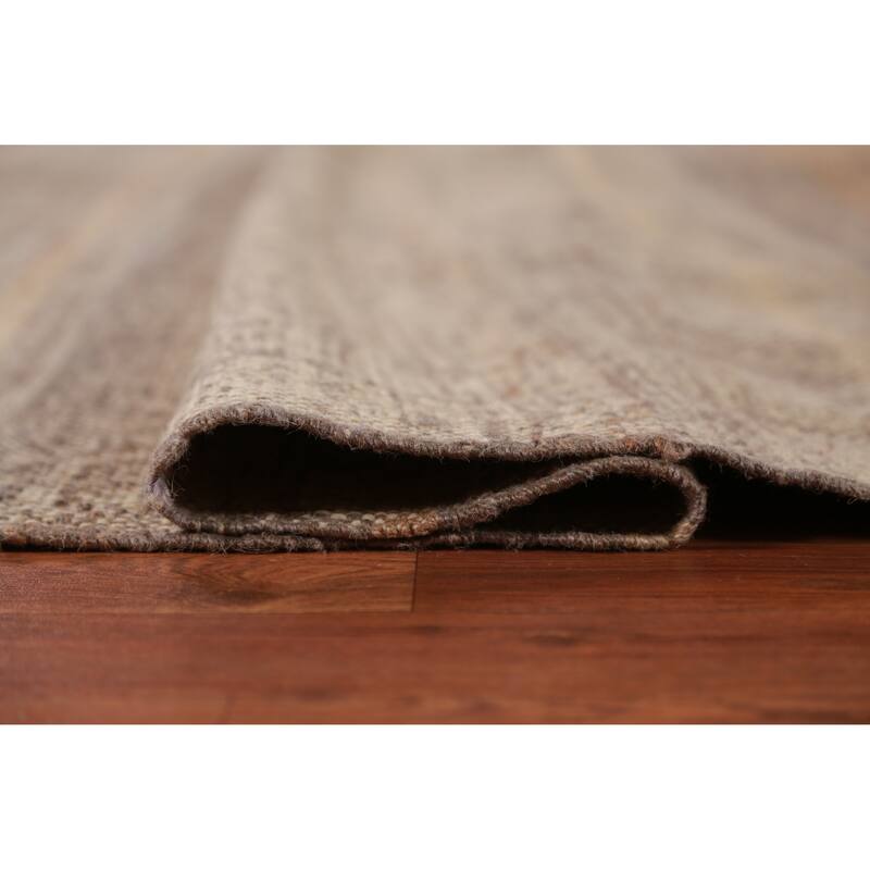 Hand Woven Oriental 100% Jute Carpet Southwestern Modern Brown Kilim Area Rug - 9' 11'' X 8' 4''
