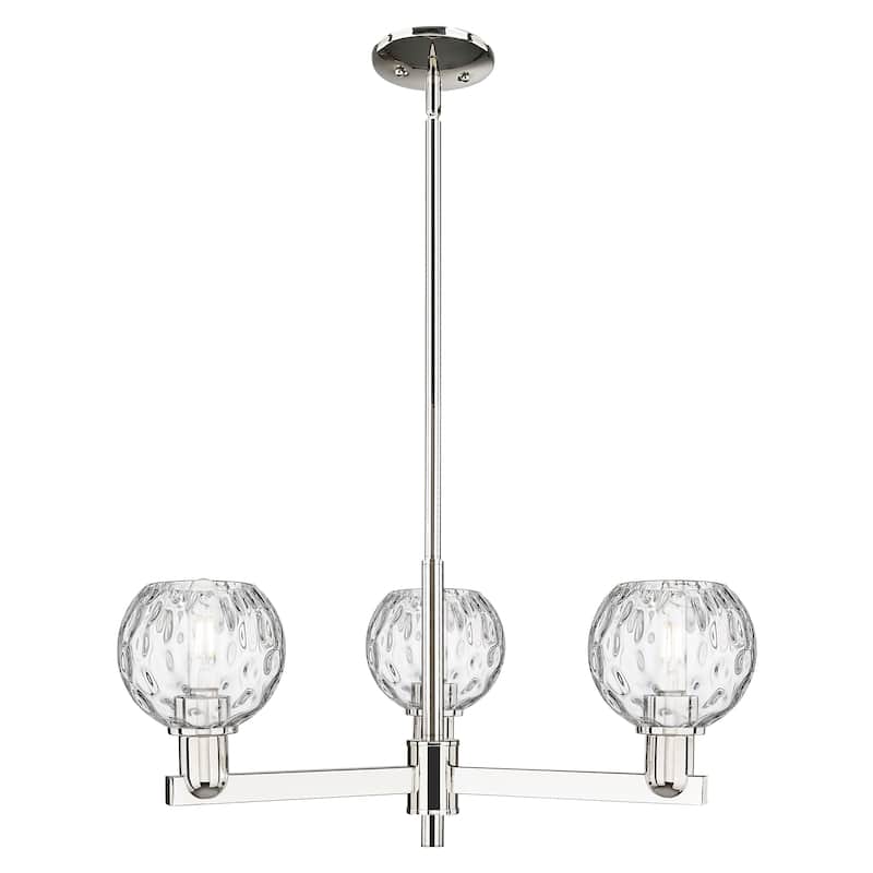 Innovations Lighting Endless Possibilities Arcadia - Athens Water Glass - 3 Light 28" Stem Hung Chandelier - Polished Nickel