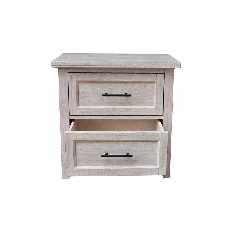 International Concepts Solid Wood 2-Drawer Nightstand
