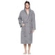 preview thumbnail 13 of 34, Men's Turkish Cotton Hooded Bathrobe L/XL - Gray