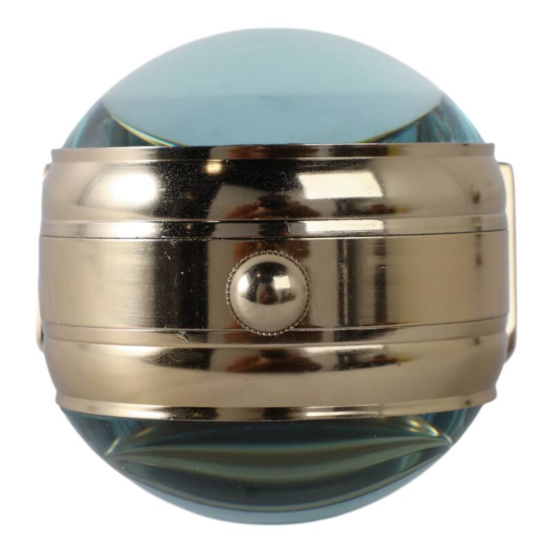 Metal Glass Desk Clock with Glass Lens and Roman Numerals Face on Base - 5" x 5" x 7"