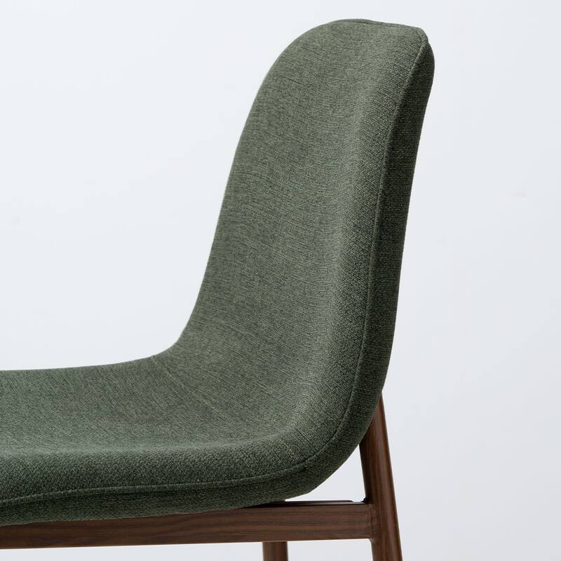 26" Seat Height Upholstered Counter Height Bar Stools with Walnut Metal Leg (Set of 3)