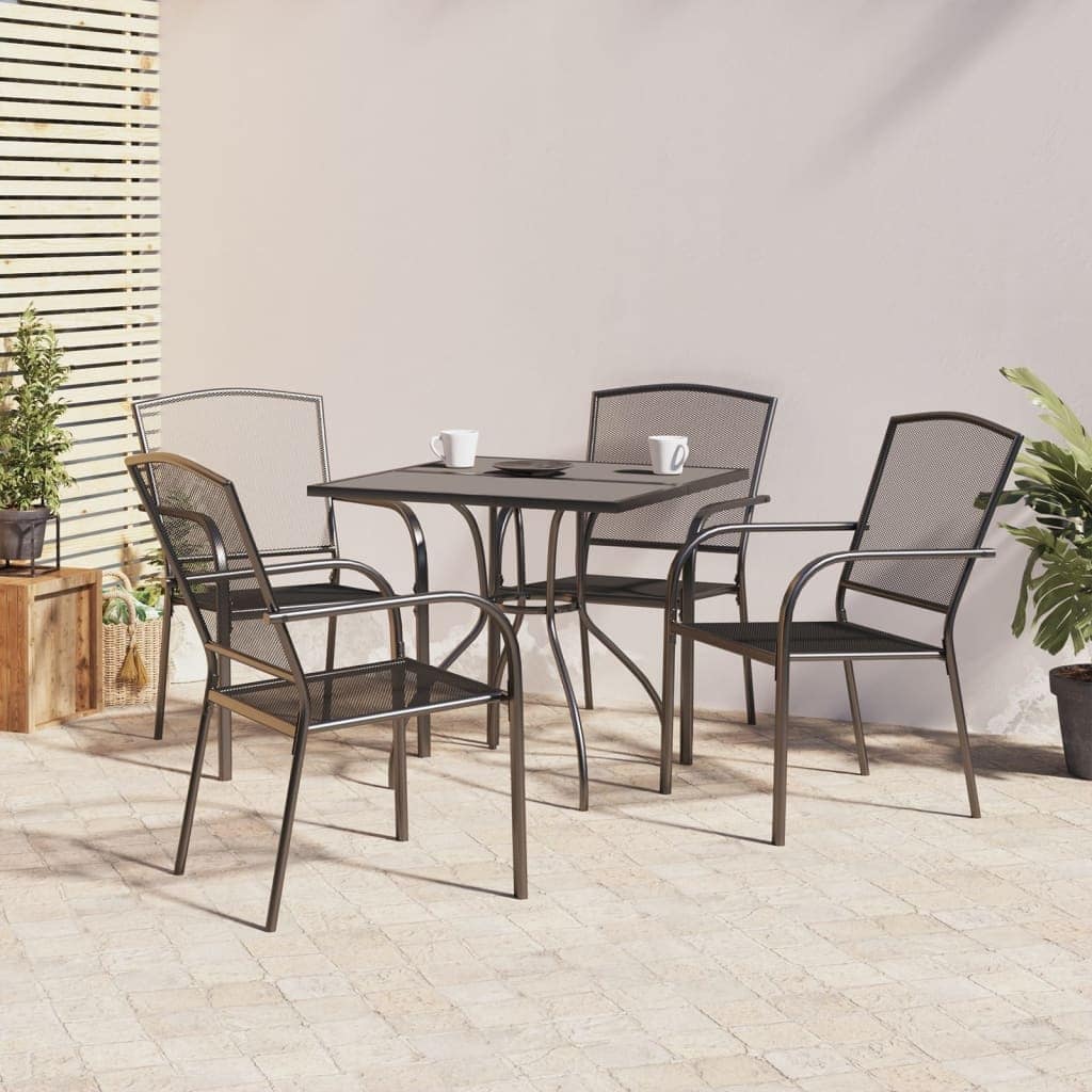 vidaXL Garden Dining Set Anthracite Steel