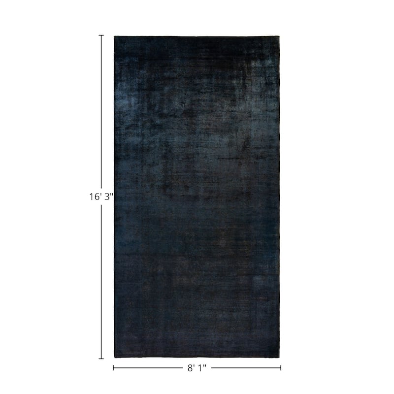 Overton Hand Knotted Wool Vintage Inspired Modern Contemporary Overdyed Brown Area Rug - 8' 1" x 16' 3"