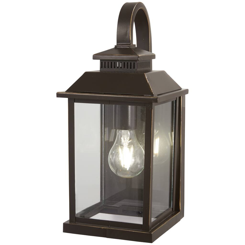 Lavery Miner's Loft Bronze & Clear Glass 1 Light Outdoor Wall Mount