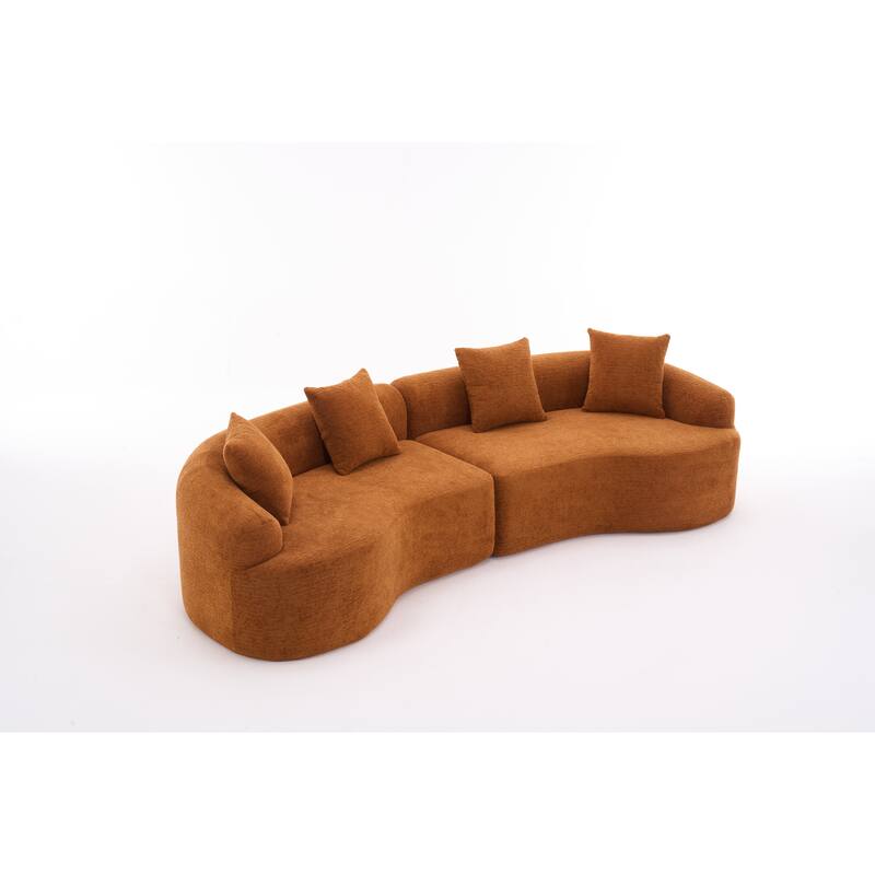 GDFStudio - Soft Upholstered 110" Curved Modular Sectional Sofa