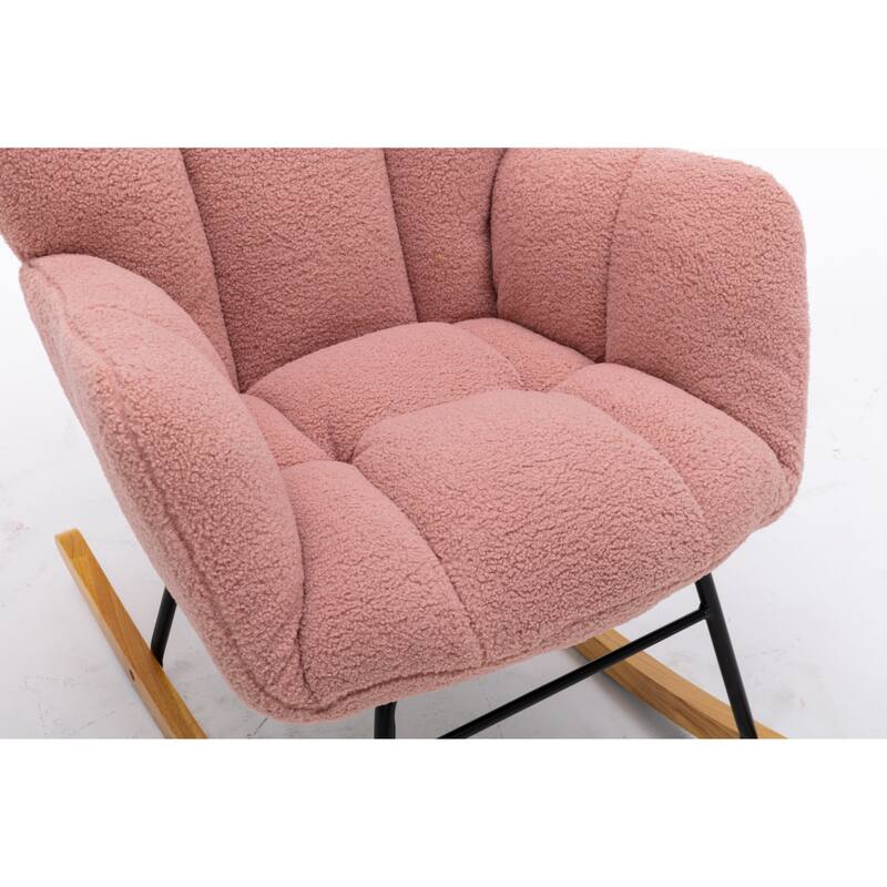 31.5" High Back Buttons Tufted Rocking Chair