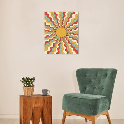 Wynwood Studio Canvas Abstract Energetic Sun Yellow Modern & Contemporary Wall Art Canvas Print