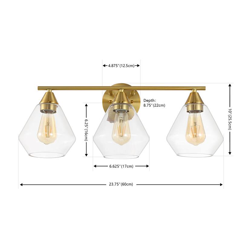 SAFAVIEH Lighting Needa 3 Light 24-inch Wall Sconce - 24 In. W x 9 In. D x 10 In. H - 24Wx9Dx10H