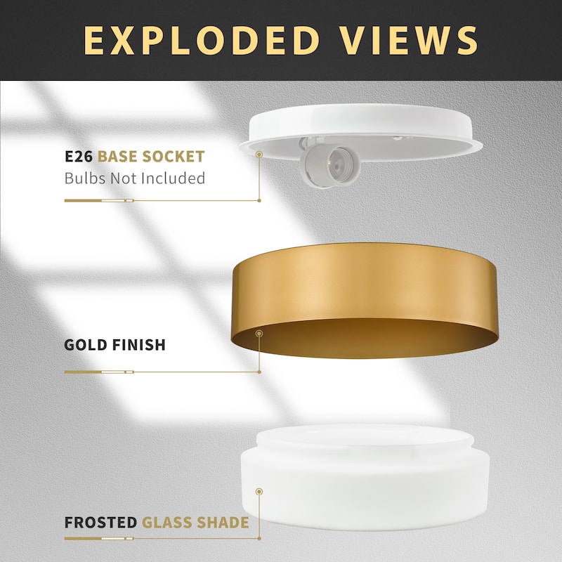11Inch/ 14 Inch /20 Inch Flush Mount Ceiling Light with Frosted Glass Shade