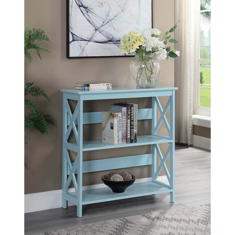 Convenience Concepts Oxford 3 Tier Bookcase - Sea Foam Blue