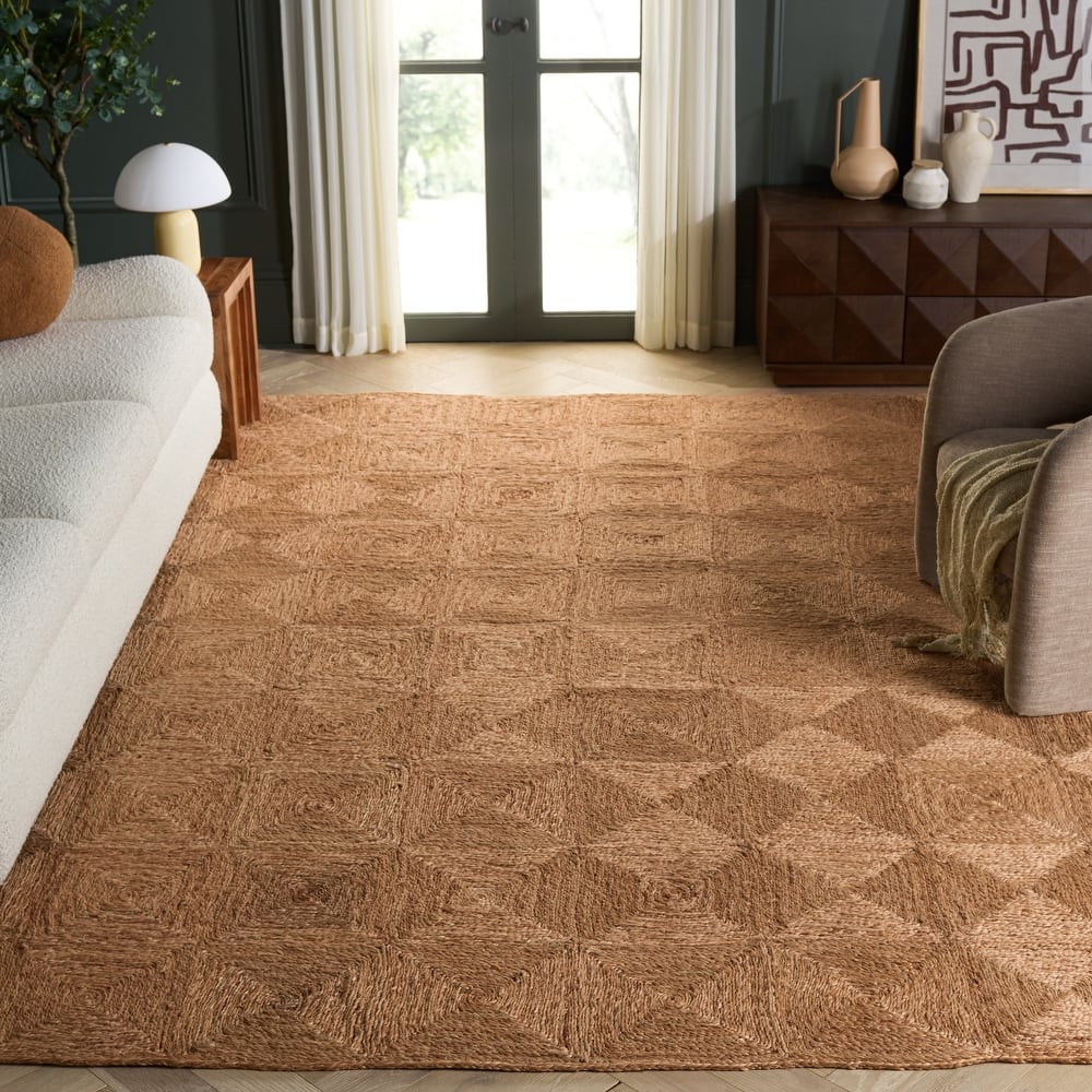 SAFAVIEH Handmade Natural Fiber Taniyah Farmhouse Geometric Jute Rug