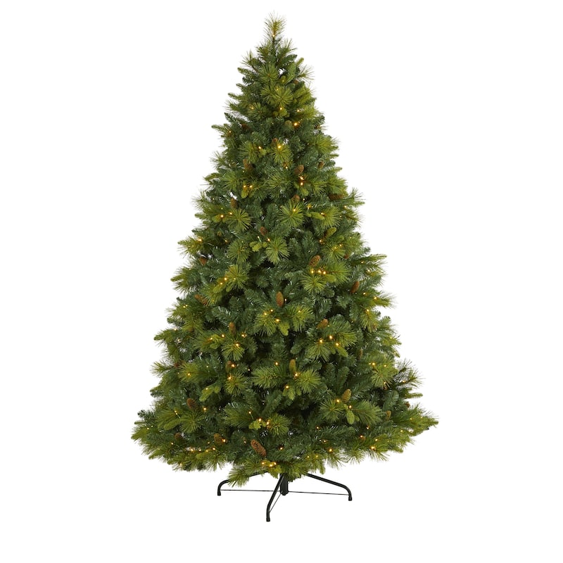 7.5' North Carolina Mixed Pine Christmas Tree with 470 LED - Green