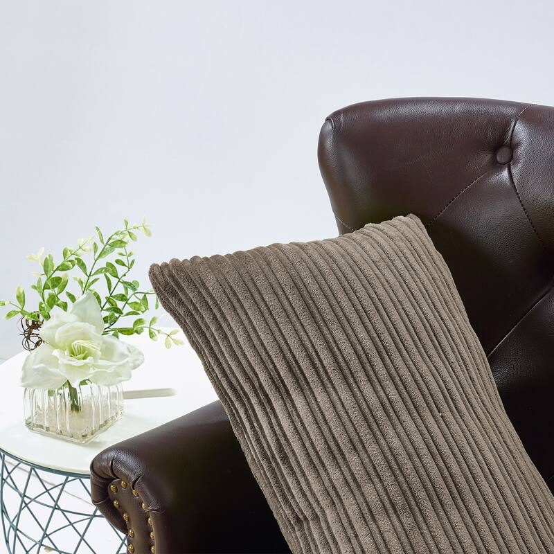 Ribbed Flanned 4 Pieces Pillow Shell Set, NO INSERT
