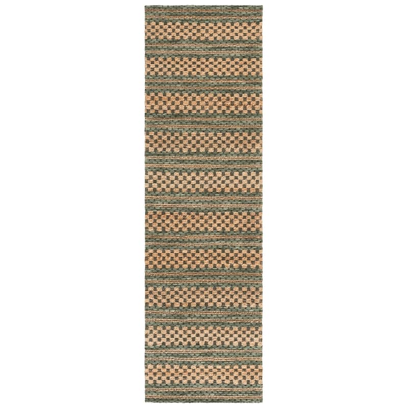 Martha Stewart by SAFAVIEH Handmade Tulia Jute Rug - 2'3" x 8' Runner - Natural/Green