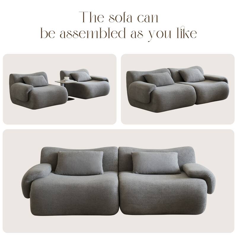 Sofa in a Box, Memory Foam 2-Seater Couch, Modern Compression Sofa with Deep Seat, No Assembly Required