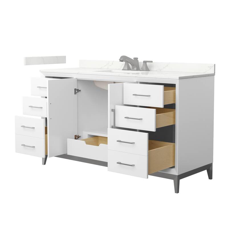 Wyndham Collection WCH818160S-QTZ-US3MXX Amici 60" Free Standing