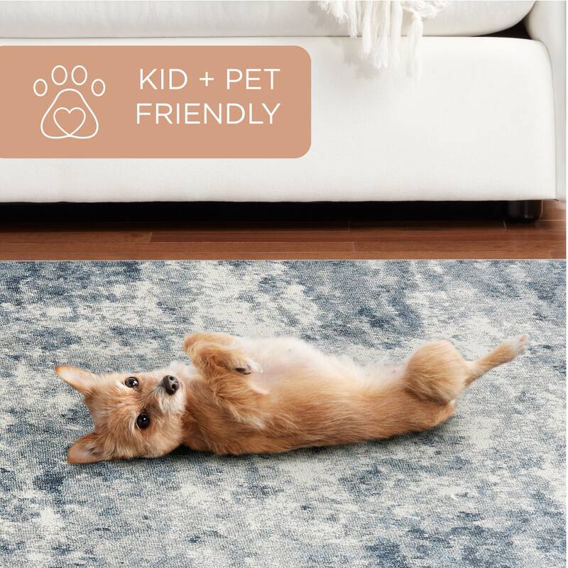 TOWN & COUNTRY EVERYDAY Rein Abstract Cloud Everwash Washable Non-Slip Backing Area Rug