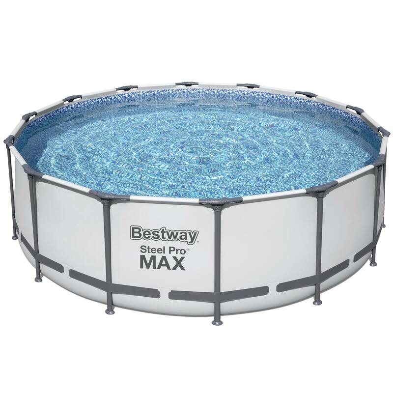 Bestway Multicolor LED Waterfall & 14'x48" Round Above Ground Swimming Pool Set - 130