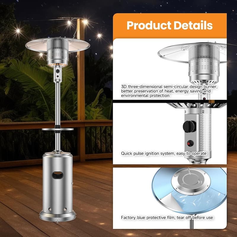 Portable Propane Heater, with Patio Cover