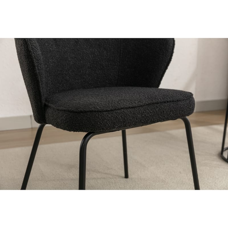Dining Chairs With Black Metal Legs Set Of 2