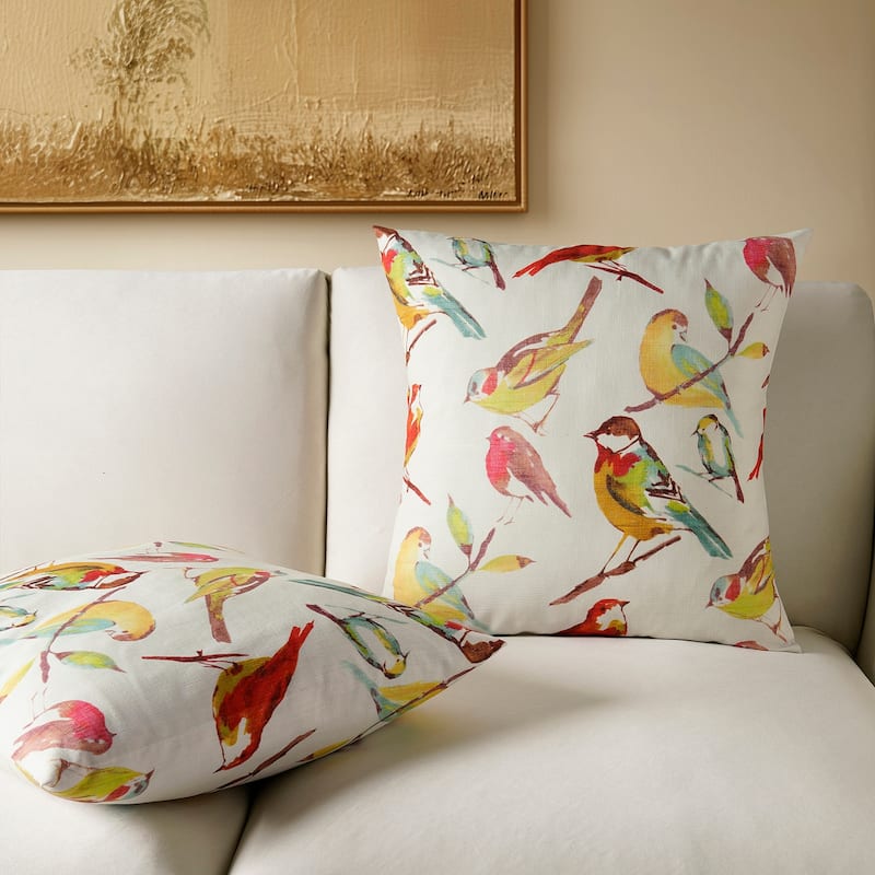 Exclusive Fabrics Printed Cotton Throw Pillow Covers 18 X 18 - Textured Decorative Pillow Covers (Set of 2)