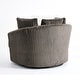 preview thumbnail 50 of 64, Oversized 43" W Plush Corduroy Recessed Arm Swivel Barrel Chair