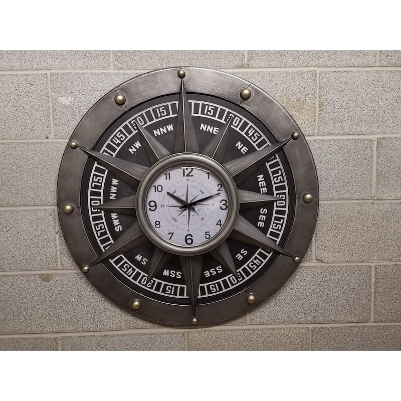 Compass Metal Wall Clock - 31*31*3
