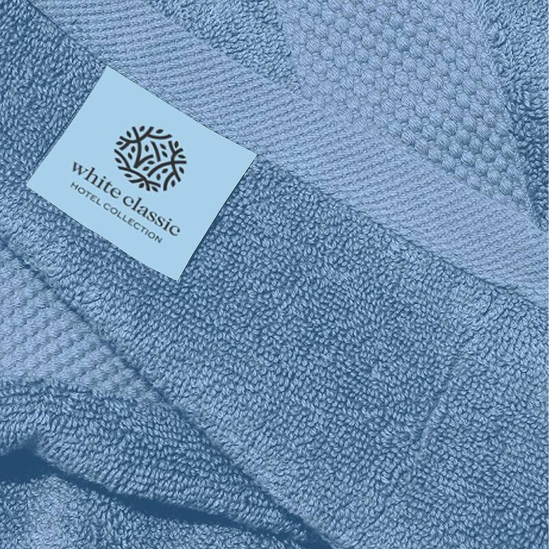 White Classic Luxury Cotton Hand Towel 16x30 - Set of 6