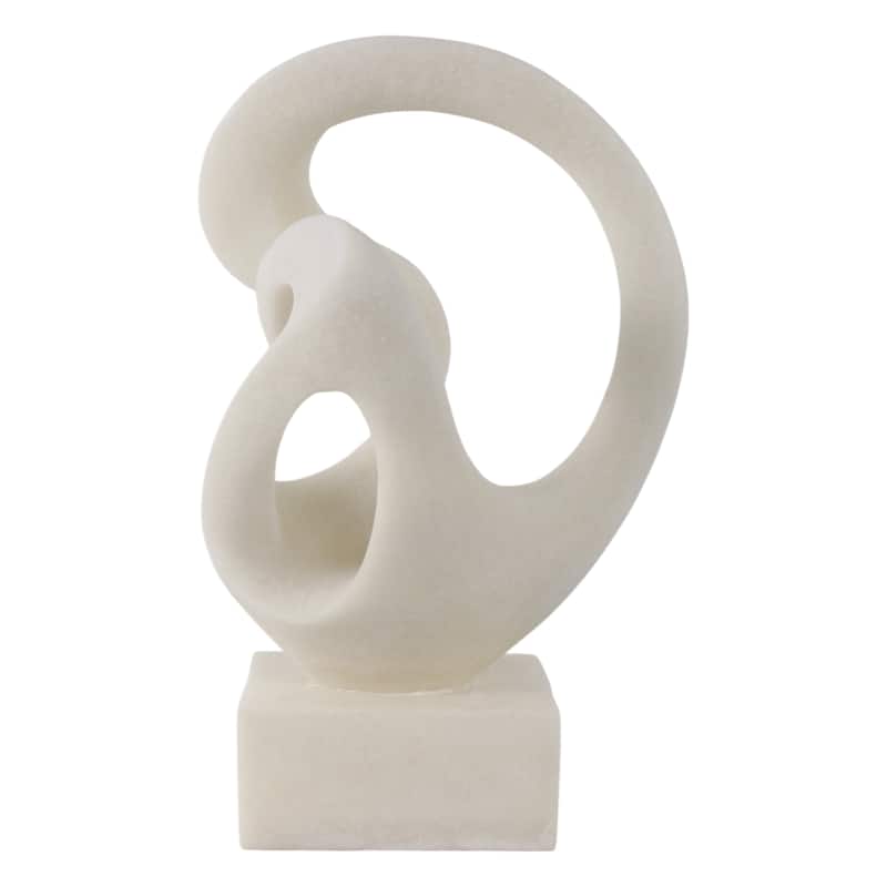 Polyresin Sculpture Abstract Loop Design Modern Accent - 16" White - 9.5" x 6" x 15.5"