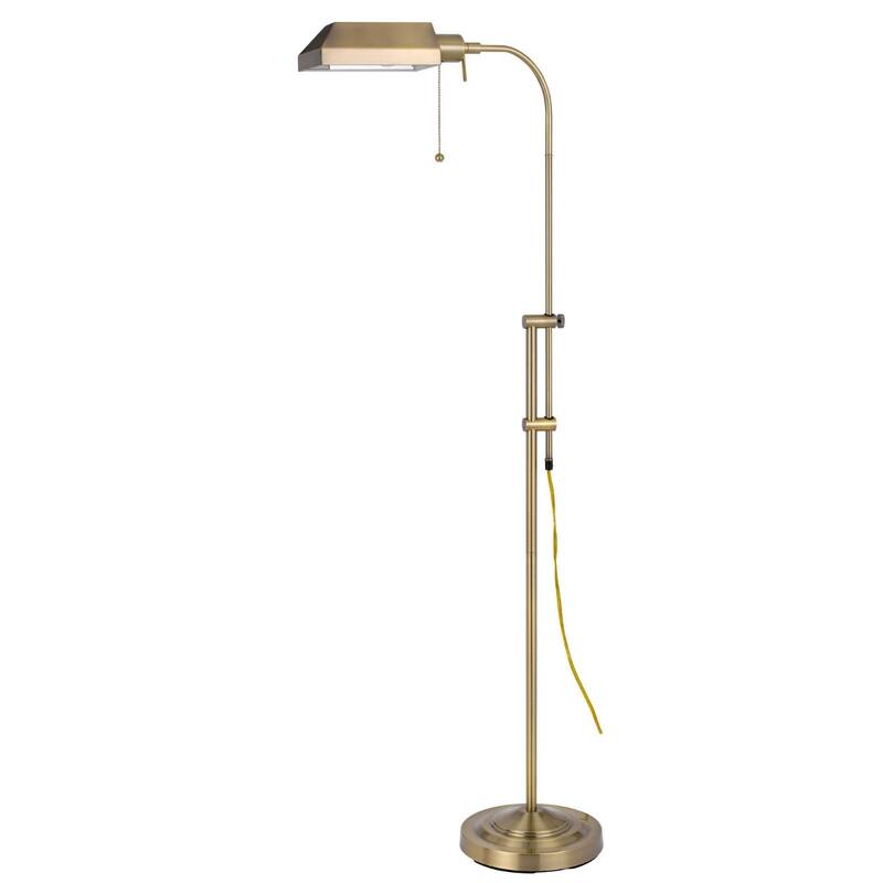 57 Inch Adjustable Floor Lamp with Square Metal Shade for Living Room