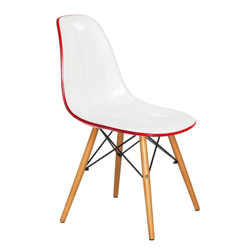 Cresco Acrylic Accent Banquet Side Dining Chair in Solid Beech Wood Legs for Indoor Outdoor Home Office Living Room & Kitchen