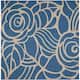 SAFAVIEH Courtyard Lorrayne Floral Geo Indoor/ Outdoor Area Rug - 7'10" x 7'10" Square - Blue/Beige