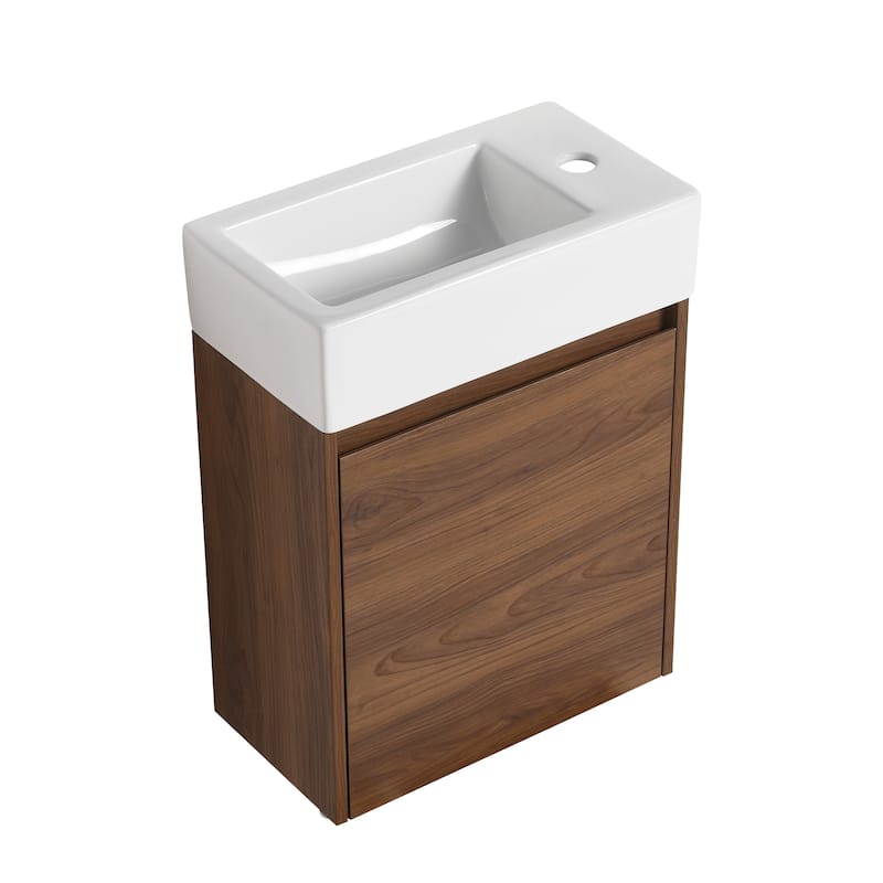 BNK 16/18 Inch Single Sink Bathroom Vanity with Soft Close Door