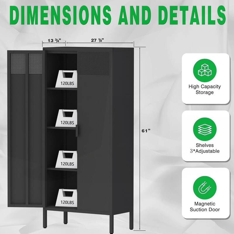 Versatile Metal Storage Cabinet with Innovative Design for Various Spaces